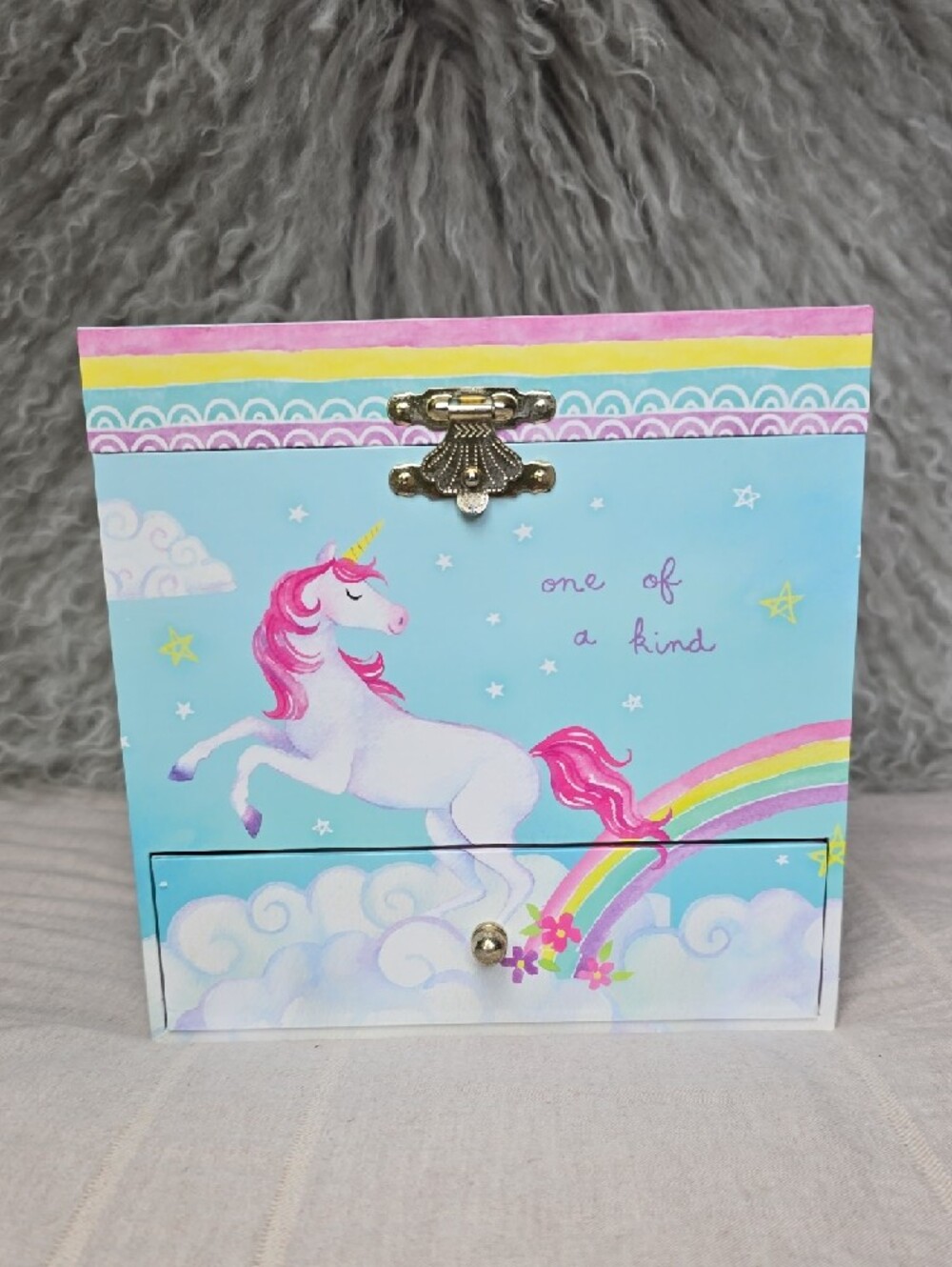 'One of a Kind' Unicorn Jewelry Box - Pastel Blue & Pink - Picture 5 of 15